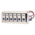 thumbnail image 4 of 6 Gang Rocker Switch Panel 12V 24V Blue LED Waterproof SPST On Off Pre Wired Switch for Car Boat Truck UTV, 4 of 22