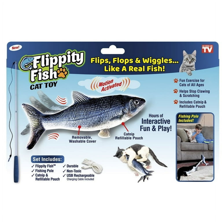 Flippity Fish Realistic Moving Kitty Toy, Flops and Wiggles like a