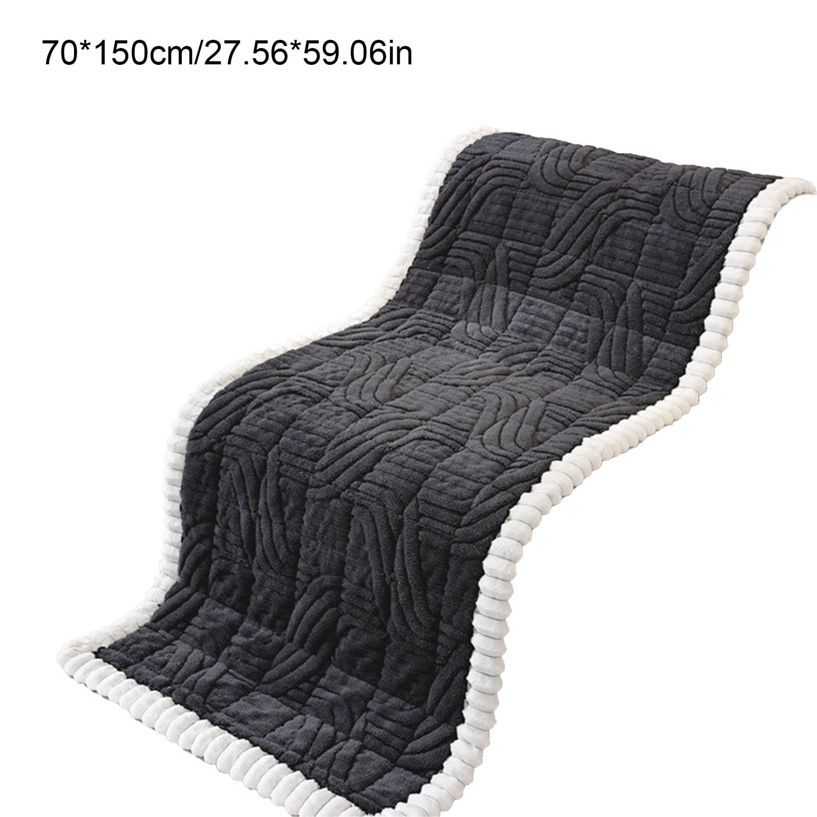 Soft Flannel Sofa Cushion for Fall and Winter, Thickened Plush One Piece Seat Cushion with Non Slip Bottom, Warm Sofa Pad for Couch Decoration and Furniture Protection, 59 x 27.6 in