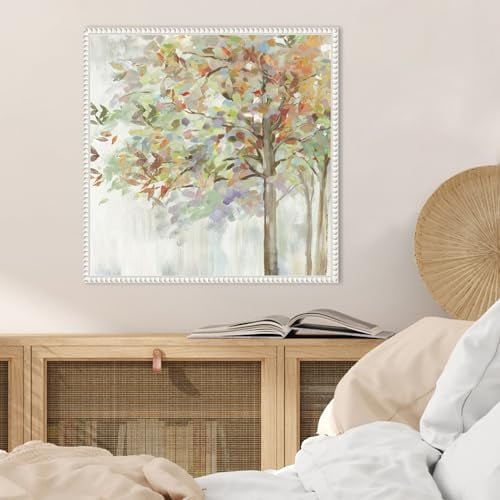 Amanti Art Framed Canvas Wall Art Print (22x22) Autumn's Leaves by Allison Pearce Float Framed Canvas Art for Wall Decor, Living Room, Bedroom, Bathroom, Kitchen, Office or Business Artwork