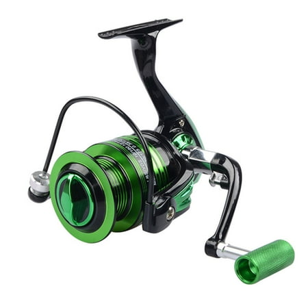 Metal Head Spinning Reel Fishing Reel Fishing Gear for Saltwater Freshwater Black Green 5000
