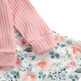 thumbnail image 4 of Infant Baby Girls 3Pcs Spring Autumn Clothes Pullover Tops Floral Print Trousers With Headband Outfit Set 0-6 Months, 4 of 6