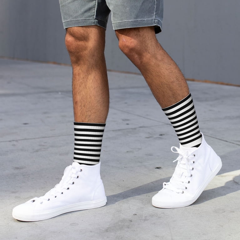 black and white striped dress socks Men's Black and White Striped Socks TieMart