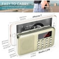 thumbnail image 2 of Mini Portable Radio FM Pocket Radio with LED Flashlight, Digital Radio Speaker Support Micro SD/TF Card/USB, Auto Scan Save, 600mAh Rechargeable Battery Operated, 2 of 5