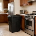 thumbnail image 6 of 45 Gallon Trash Can, Heavy Duty Plastic Garbage Cans, Outdoor Trash Can with Lid and Wheels Black for Terrace, Garage, Garden, Kitchen, Living Room Indoor and Outdoor Scenes, 6 of 8