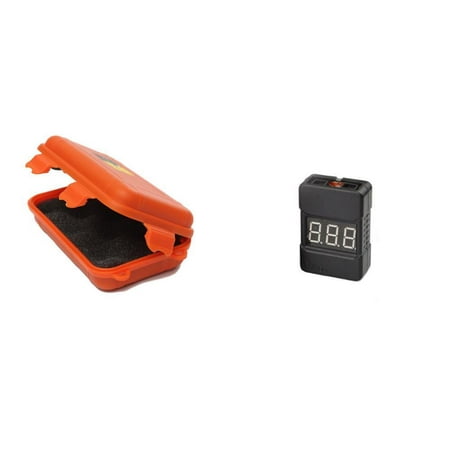 HobbyFlip Storage Case Waterproof Airtight w/1-8S Battery Alarm Low Voltage 2 in 1 Tool for RC