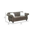thumbnail image 5 of Benzara Rima Upholstered Modern Fabric & Wood Loveseat with Rolled Arms in Brown, 5 of 5