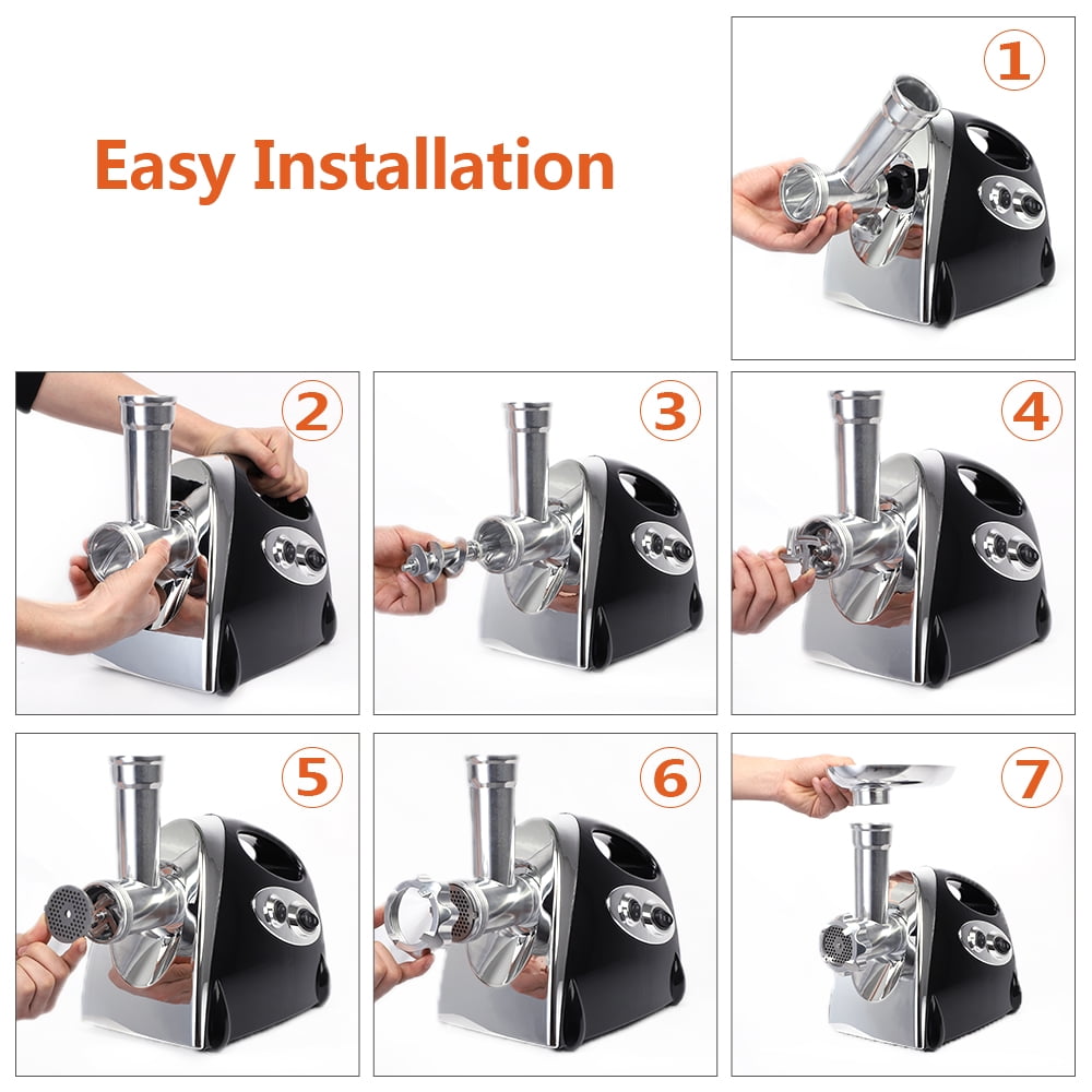 Kepooman Electric Meat Grinder with Handle, Kitchen Food Mincer Sausage Maker, Black Kepooman Electric Meat Grinder with Handle, Kitchen Food Mincer Sausage Maker, Black