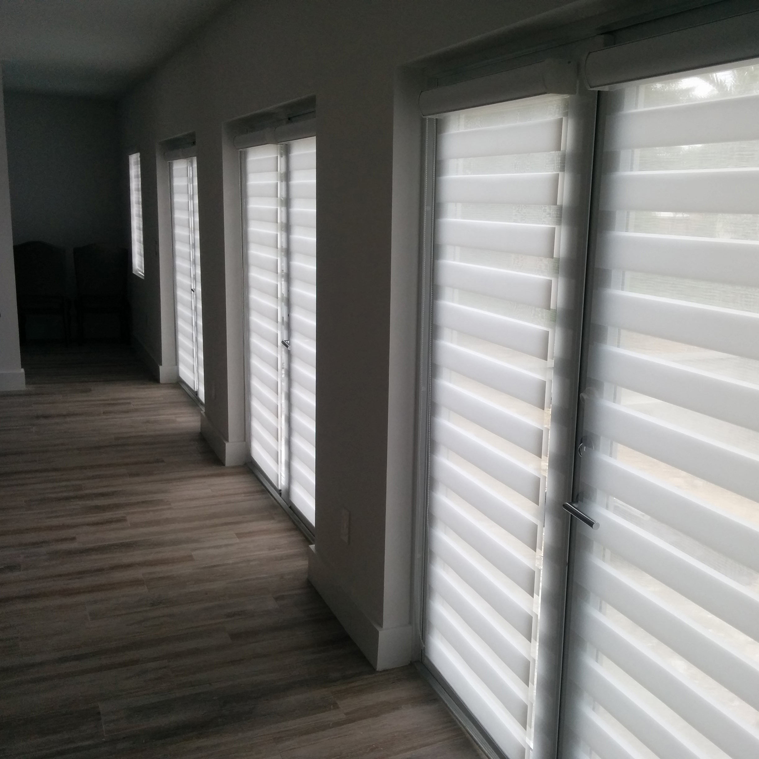 21"x72" Cordless Window Roller Shades Free-Stop Dual Layer Zebra Blinds 