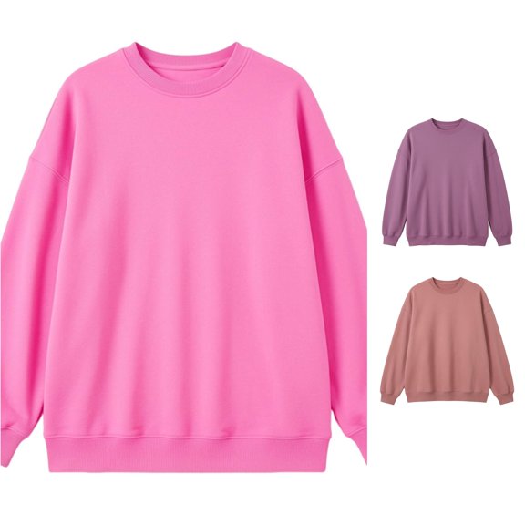 MEZZALL Women Sweatshirts Solid Color Long Sleeve Pullover Crewneck Casual Soft Knit Tops Everyday Wear Basic Daily Outdoor Leisure Travel