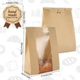 thumbnail image 2 of Hengguang 50 Pack Paper Bread Bags, Sourdough Bread Bags for Homemade, 13.78 x 8.27 x 3.54" Large Kraft Paper Bakery Bag with Window for Baked Food Packaging Storage with 50 Pcs Love sticker, 2 of 8