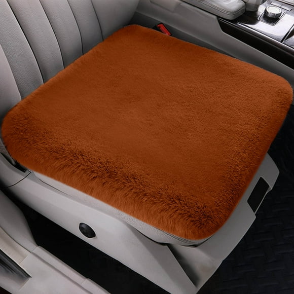 RYRDWP Coussin de Siège avant de Voiture, Housse de Siège Auto d'Hiver Douce et Chaude en Fausse Fourrure de Lapin, Coussin Protecteur de Siège de Véhicule en Peluche avec Dos Antidérapant, Accessoires de Voiture pour