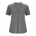 thumbnail image 7 of Lenpel Women's Trendy Tops Summer V Neck Short Sleeve Pleated Dressy Casual T Shirts Tunic Tee Blouses, 7 of 7