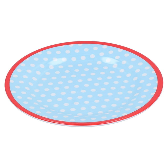 Dinner Plate, Salad Plate Modern Beautiful Exquisite For Fruits Desserts, Cakes And Salads For Condiments Candies, Snacks Light Blue Dot,Light Blue Grid,Red Dot,Red Grid,Dark Blue
