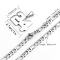 thumbnail image 2 of HIJONES Men's Stainless Steel Athletes Number 00-99 Necklaces Sport Pendant Chain Baseball/Basketball/Football Team Inspiration Jewelry Silver Number 32, 2 of 6