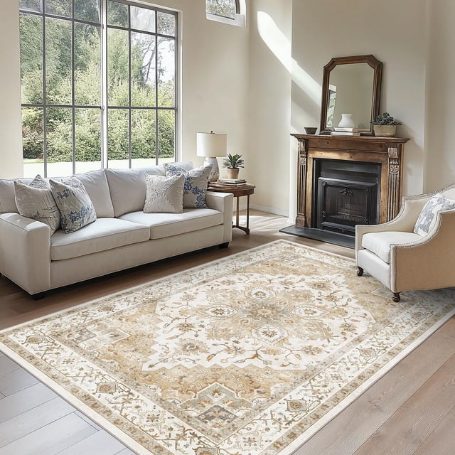 Alfombra AMADA HOMEFURNISHING, beige, lavable, 170 x 230 cm