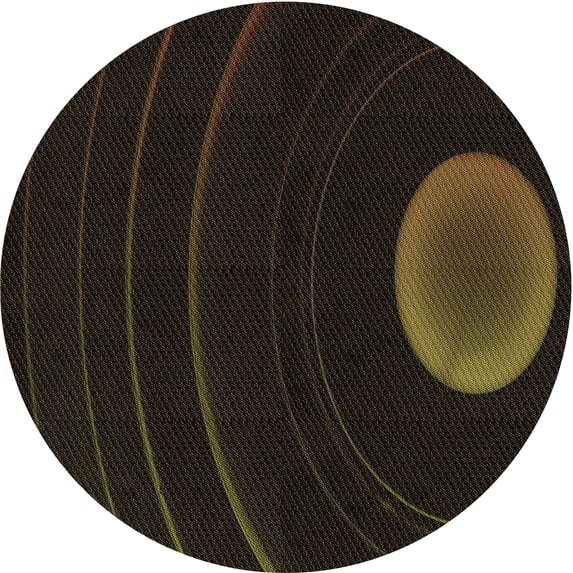 Ahgly Company Indoor Round Patterned Night Black Area Rugs, 8' Round