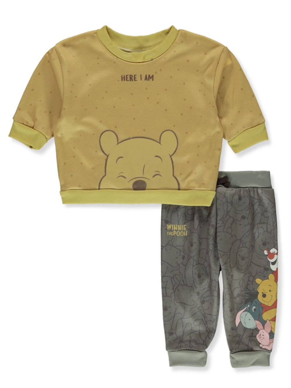 Disney Winnie The Pooh Baby Boys' 2-piece Joggers Set Outfit - Gray 