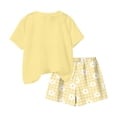 thumbnail image 7 of Babcutegg Girls Summer Printed Two-Piece Outfit – Short Sleeve Round Neck Top with Elastic Waist Shorts for Casual and Playful Everyday Wear Yellow Size 5-6, 7 of 7