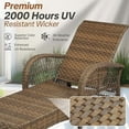 thumbnail image 5 of HOMEDIARY 3-Piece Outdoor Wicker Chaise Lounge Chair Set with Side Table, All Weather Patio Rattan Reclining Sunbathing Lounger Chair with 6-Position Adjustable Backrest, Armrest & Pillow, Beige, 5 of 7