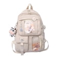thumbnail image 1 of AMERTEER Women Preppy Style Patchwork Clear Backapck Student Large Rucksack (Purple), 1 of 6