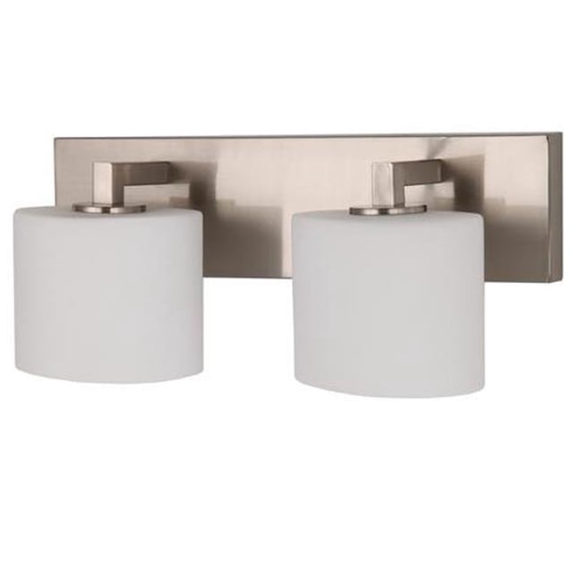 Modern 2-Light E26 Base 9W LED Bulb Interior Bathroom Vanity Fixture, Brushed Nickel