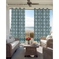 thumbnail image 6 of Blue Flowers Blackout Curtains for Bedroom Living Room Darkening Curtains 54 Inch Long Farmhouse Country Abstract Floral Patterned Short Curtain for Small Window Treatment Grommet Drapes 42"x54"x2, 6 of 9