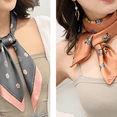 thumbnail image 5 of Silk feel scarf Medium size square satin scarf for ladies, 5 of 5