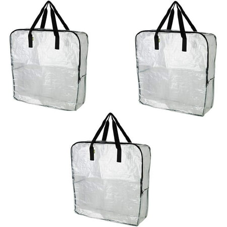 Pack of 3 - IKEA DIMPA Extra Large Clear Storage Bag for Clothing Storage, Under the Bed Storage ...