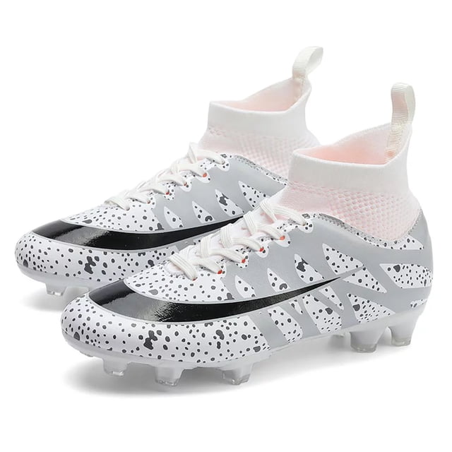 Crampons de Soccer pour Hommes Professionnels à Crampons Montants Chaussures de Soccer pour Enfants Antidérapantes Bottes de Soccer Extérieur Intérieur Gazon Entraînement Chaussures de Soccer