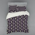 thumbnail image 2 of Ambesonne Floral Bedding Set 3 Pcs, White Wild Roses Leaves Art, Twin, Pale Eggplant Cream, 2 of 3