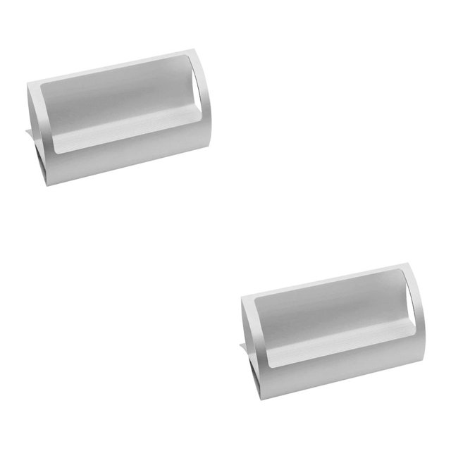 Billuyoard Elegante soporte para tarjetas de visita en forma de Q de escritorio de aleación de aluminio para ferias comerciales Plata Type2