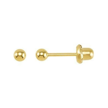 3mm Ball Piercing Earrings - 24k Yellow Gold