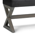 thumbnail image 2 of Salinger 48" Wd. Modern Rectangle Ottoman Bench in Distressed Black Faux Leather, 2 of 8