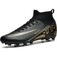 thumbnail image 2 of Ruran Men's Soccer Shoes Football Cleats with Lace-Up High-Tops Non-Slip Spikes, 2 of 7