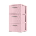 thumbnail image 7 of Sterilite 3 Drawer Tower, Slim Plastic Weave 3 Drawer Tower with Pull Handles, Pink, Pack of 2, 7 of 7