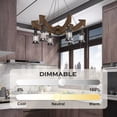 thumbnail image 4 of FINE MAKER 30 Inch Farmhouse Wooden Chandelier, Living Room 6 Light Industrial Vintage Glass Chandelier, 4 of 15