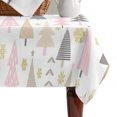 thumbnail image 4 of Pink Grey Christmas Table Cloth Waterproof Tablecloths, Xmas Tree Snowflake Winter Tablecloth Dining Table Cover for Kitchen Party Tabletop Outdoor, Rectangle Tablecloth 52x70 Inch, 4 of 9