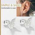 thumbnail image 3 of FindChic Sterling Silver Earrings Butterfly Studs for Her,Hypoallergenic Simple Minimalist Silver Earrings Jewelry Birthday Christmas Day Gifts for Women（Box）, 3 of 7