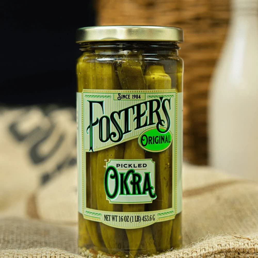 Foster's Pickled Okra - 16oz- (2 pack)- Traditional Pickled Vegetables Recipe perfected over 30 years - Gluten-Free Okra Pickles - NO Preservatives Pickle Okra