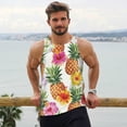 thumbnail image 6 of KLL Hawaiian Pineappl Print Men's Muscle Gym Workout Stringer Tank Tops Bodybuilding Fitness T-Shirts Tank Tops Men-Medium, 6 of 7