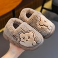 thumbnail image 2 of Fesfesfes Cozy Bear Claw Toddler Slippers Non Slip Indoor House Shoes for Girls Kids Warm Fleece Lined Childrens Footwear Soft Plush Casual Winter Booties for Baby Home Wear(Khaki#1,2.5-3 Years), 2 of 5