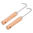thumbnail image 2 of 2Pcs Bonsai Root Hook Stainless Steel Gardening Digging Tools with Wooden Handle 1 Claw 240mm, 2 of 9