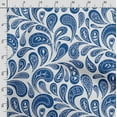 thumbnail image 4 of Soimoi Asian Paisley Printed, Cotton Fleece, Fabric by The Yard Sewing DIY Stretch Fabric 56 Inches Wide, WarmFabric for Hats, Coats, Gloves, Blankets, Blue & White, 4 of 6