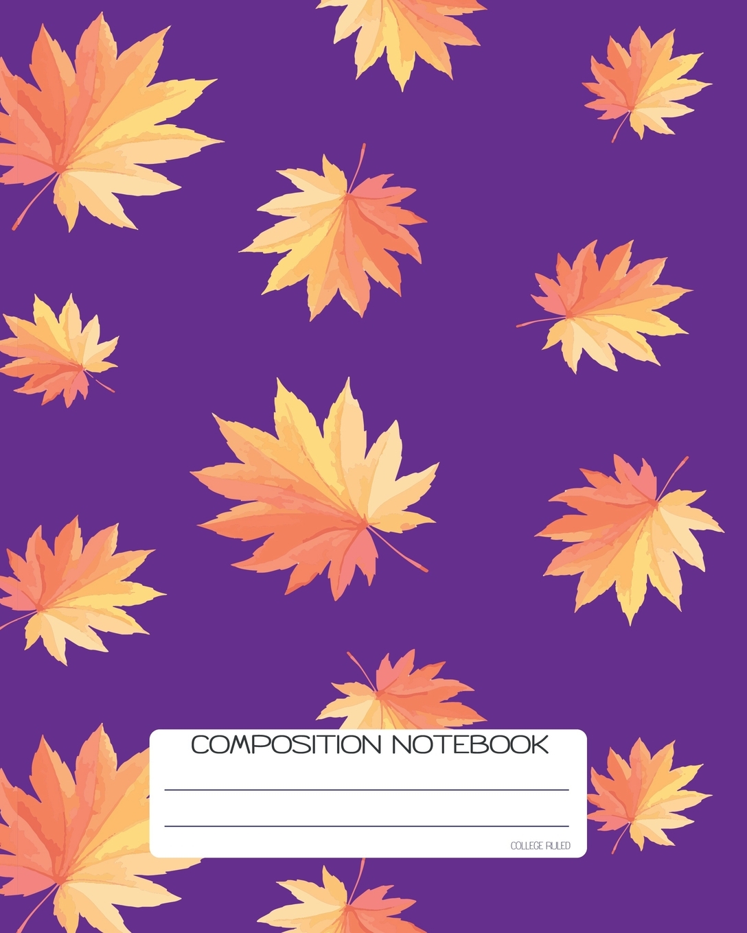 Composition Notebook College Ruled Purple Autumn Back to School Composition Book for