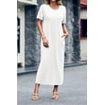 thumbnail image 5 of Sherrylily Summer Women T Shirt Dress Casual Drop Shoulder Dresses Side Slit Midi Dress with Pockets, 5 of 7