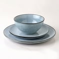 thumbnail image 3 of Famiware Stoneware Dinnerware Sets, 12 Piece Plates and Bowls, Dishes Set for 4, Pearl Blue, 3 of 9
