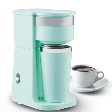 Elite Cuisine EHC3157 Personal Coffee Maker, Mint with Stainless Steel Interior Travel Mug, Mint