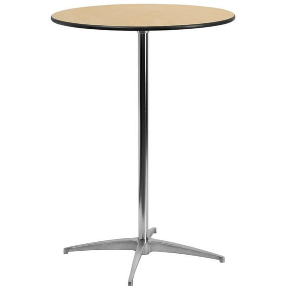 Banquet Tables Pro 30 Inch Round Wood Top Highboy Cocktail Table with 30 and 42 Inch Columns