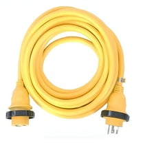Amp Up Marine & RV Cords 125v 30a x 50' Marine Shore Power Cord, Yellow